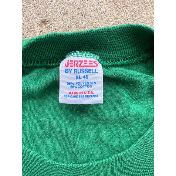 Vintage A Day In Horse Country Graphic T-Shirt Green XL Jerzees Q3 - Picture 3 of 5